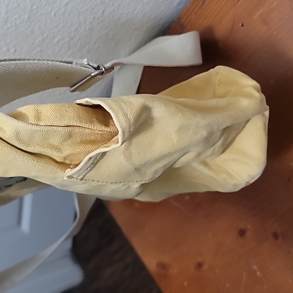 LILY QUEEN YELLOW CANVAS TOTE CROSSBODY SHOULDER ADJUSTABLE STRAP M - Picture 10 of 13